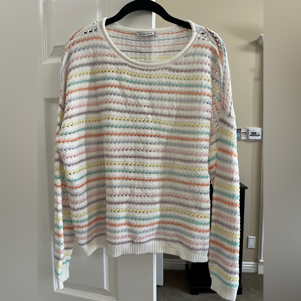 Staccato Multicolor Striped Crew Neck Sweater
